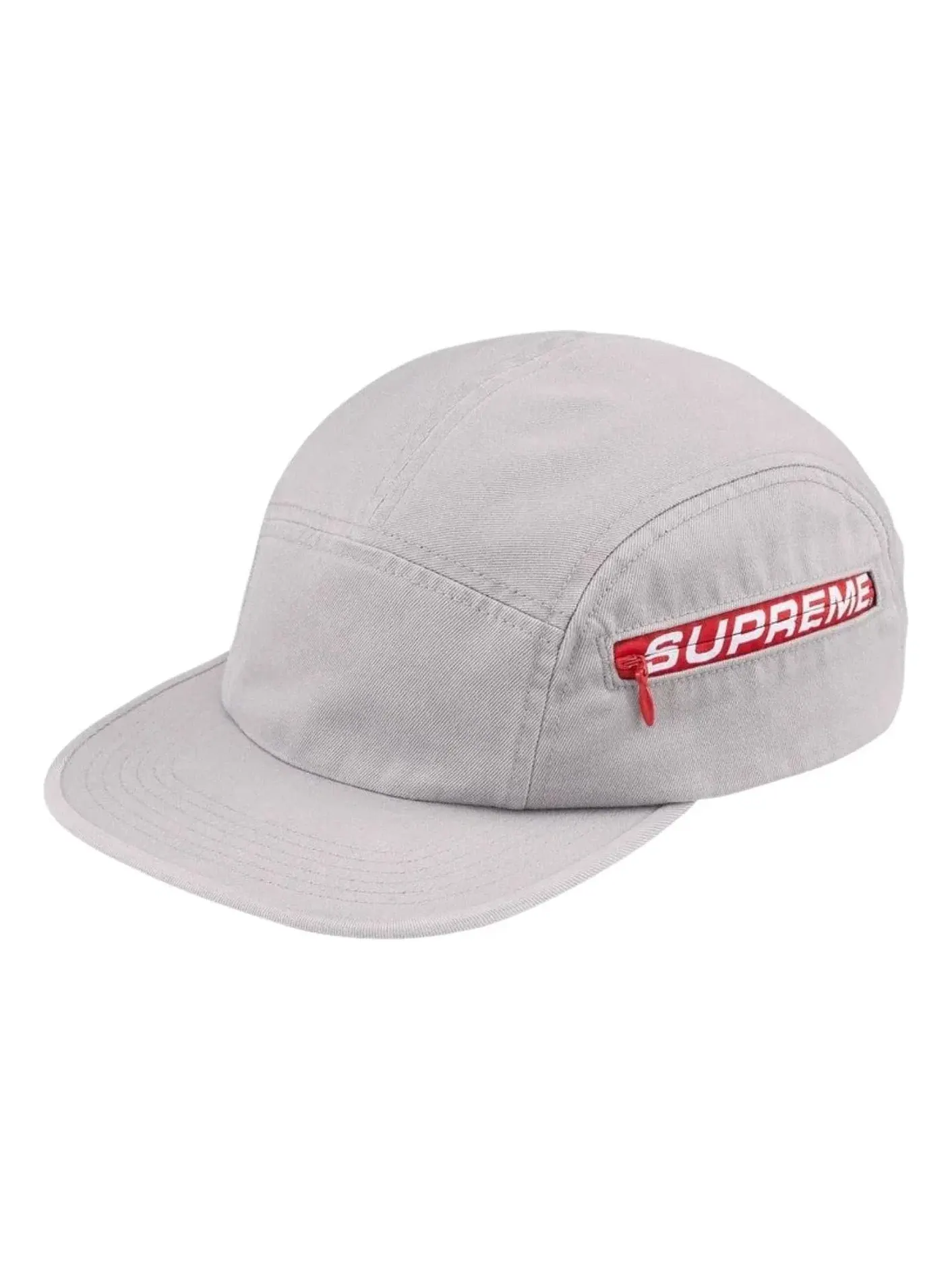 Мужская кепка с боковой молнией Supreme SS26 Side Zip Camp Cap — изображение 1 из 2, серый