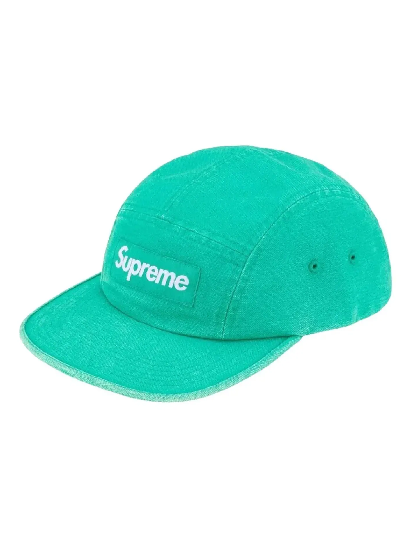 Мужская кепка с принтом Supreme SS26 Canvas Camp Cap — изображение 1 из 2, зеленый
