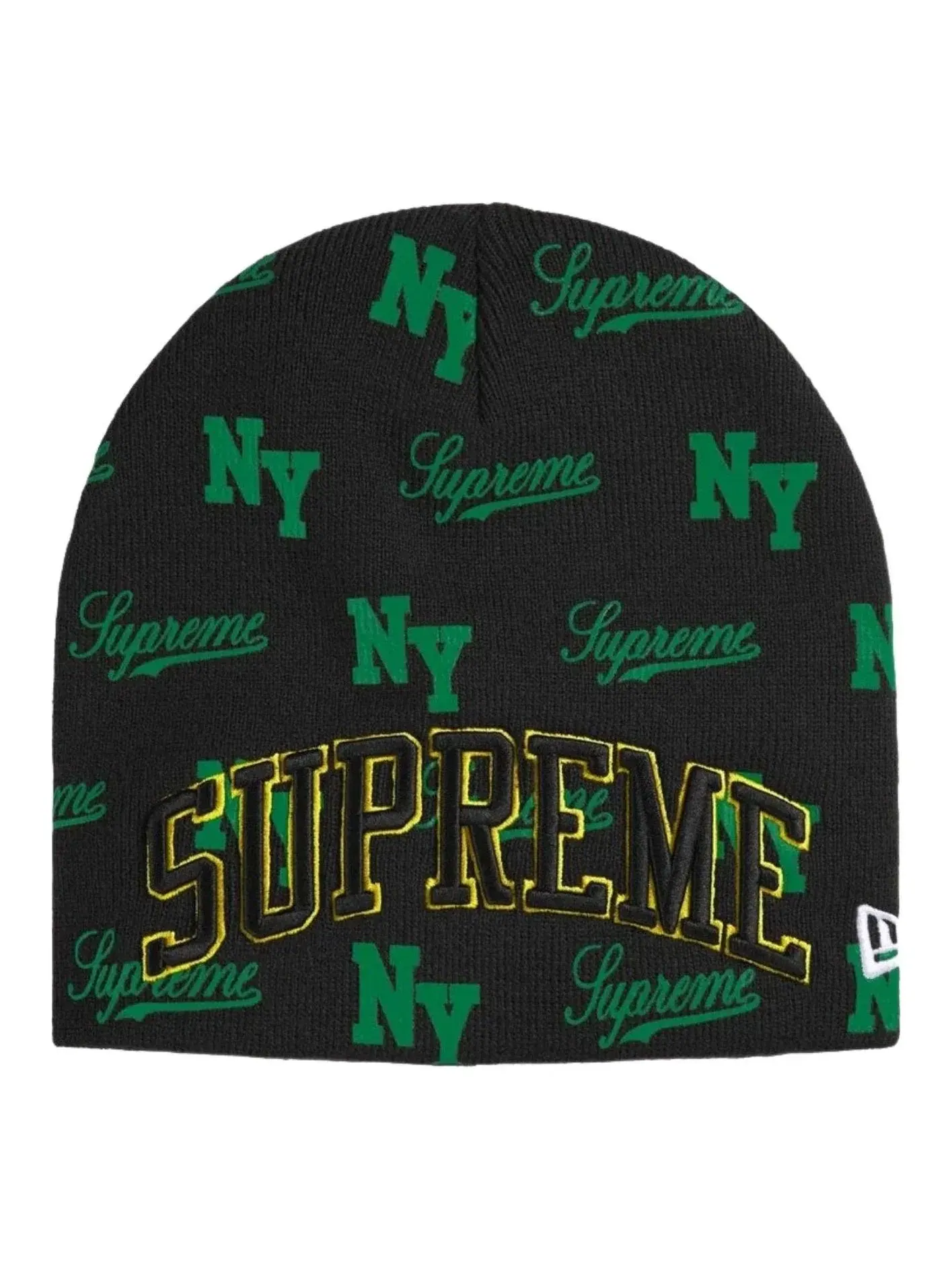Мужская вязаная шапка Supreme x New Era SS26 Monogram — изображение 1 из 2, черный