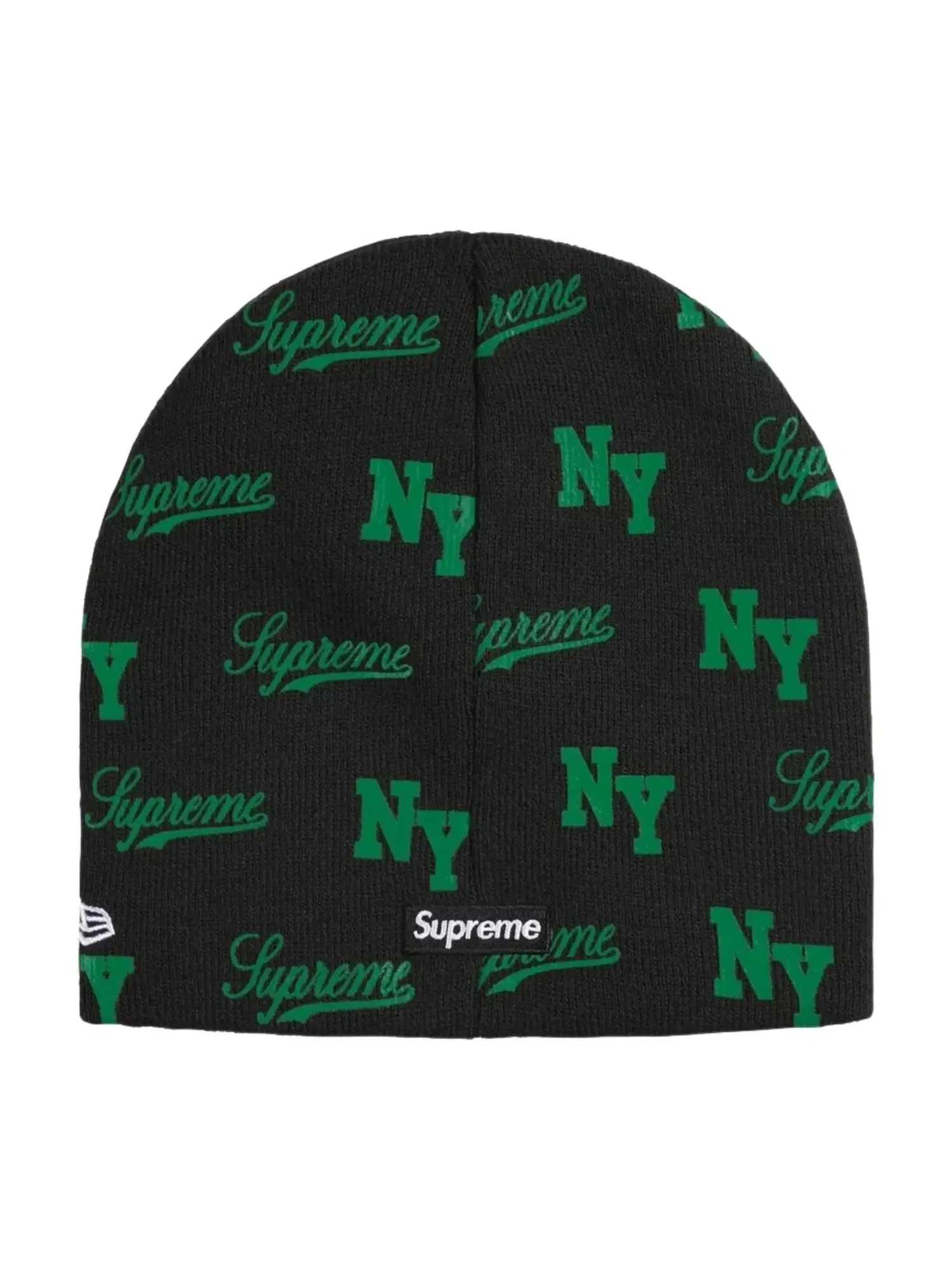 Мужская вязаная шапка Supreme x New Era SS26 Monogram — изображение 2 из 2, черный