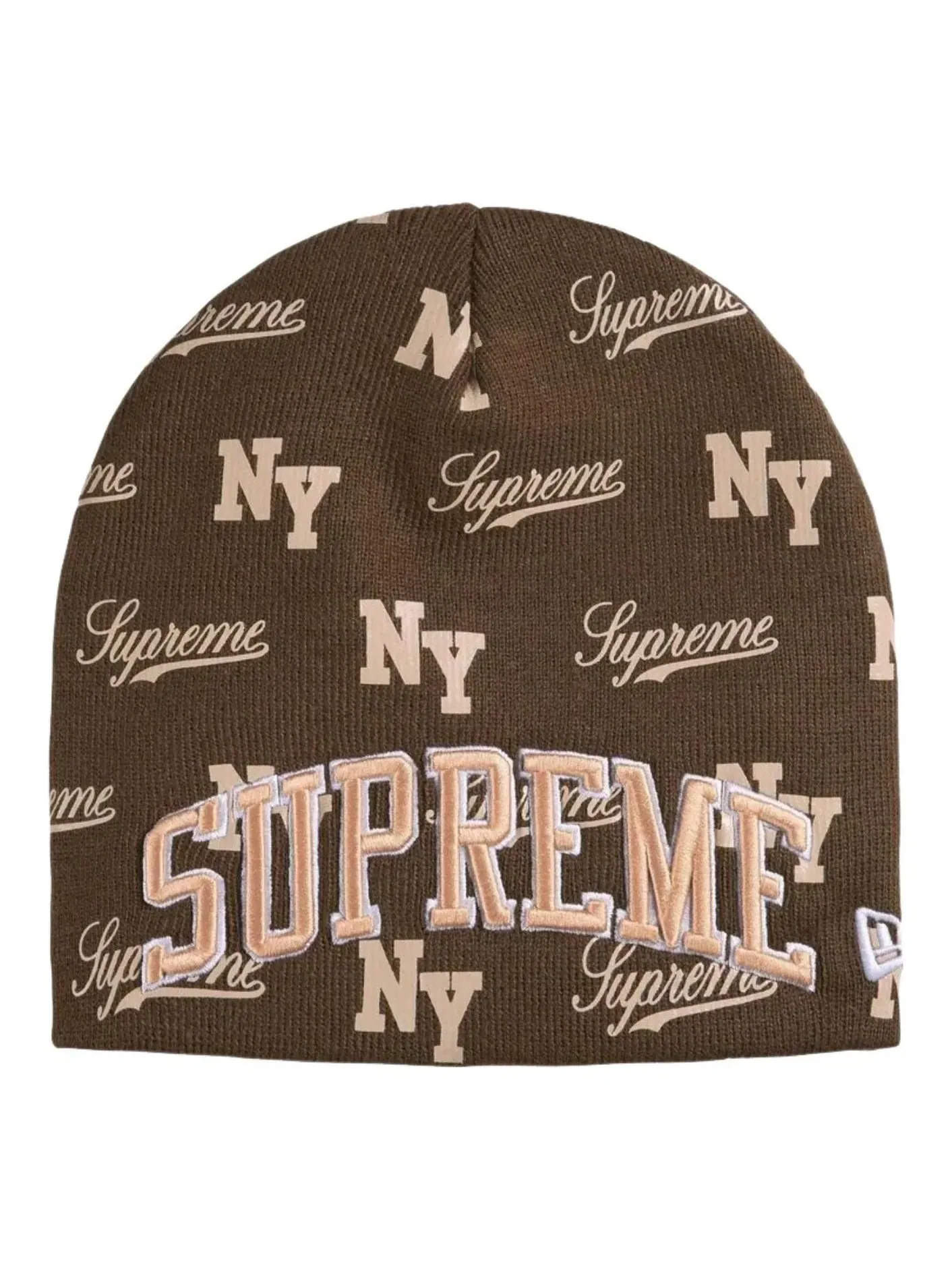 Шапка Supreme x New Era SS26 Monogram 'Brown' SUP-SS26-1038-BRN — изображение 1 из 2, коричневый