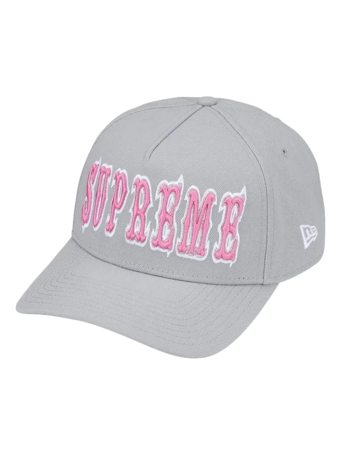 Мужская кепка с контурным принтом Supreme x New Era SS26 Gothic Outline Adjustable Cap — изображение 1 из 2, серый