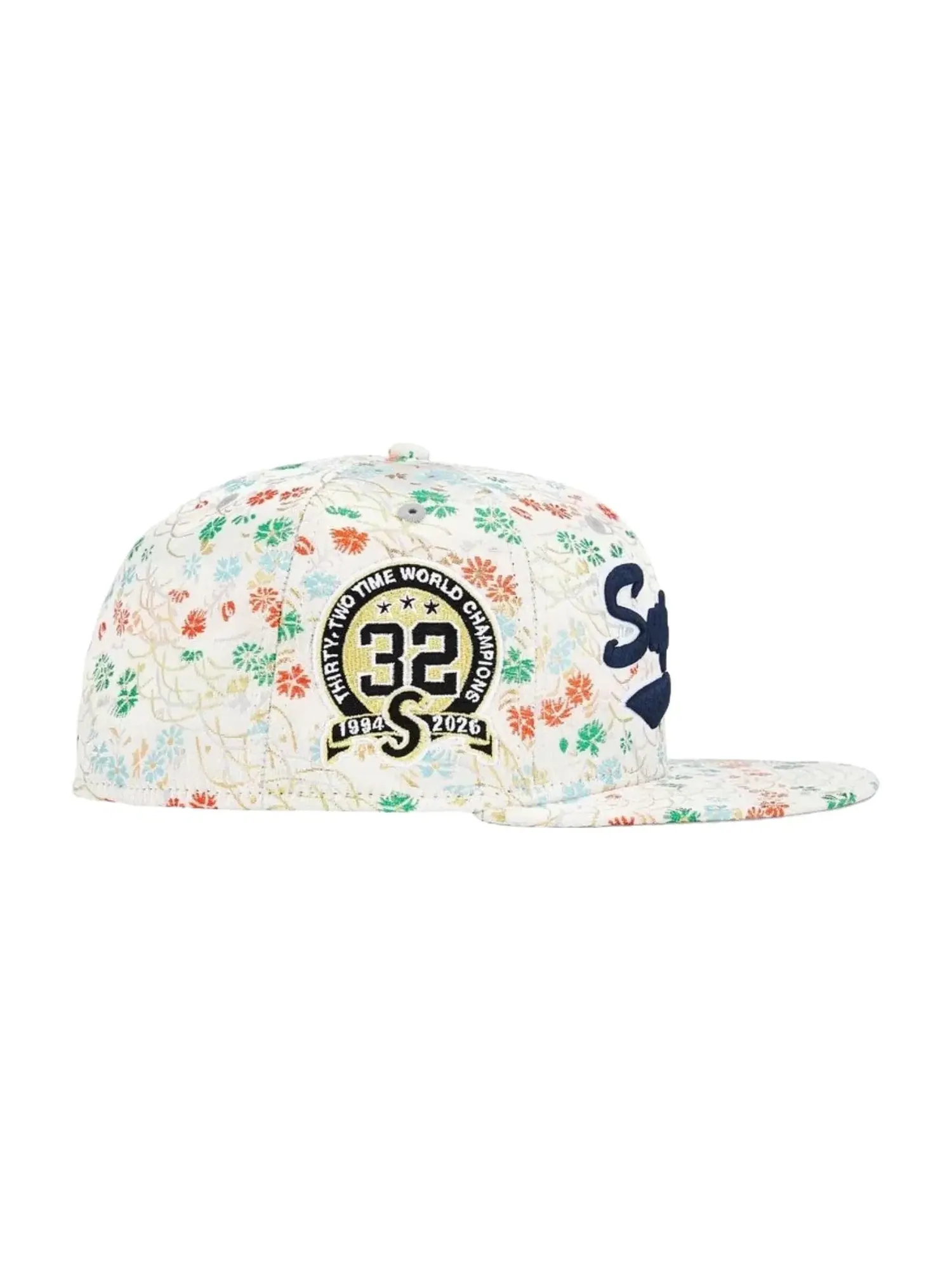 Мужская кепка с жаккардовым цветочным принтом Supreme New Era — изображение 2 из 3, белый