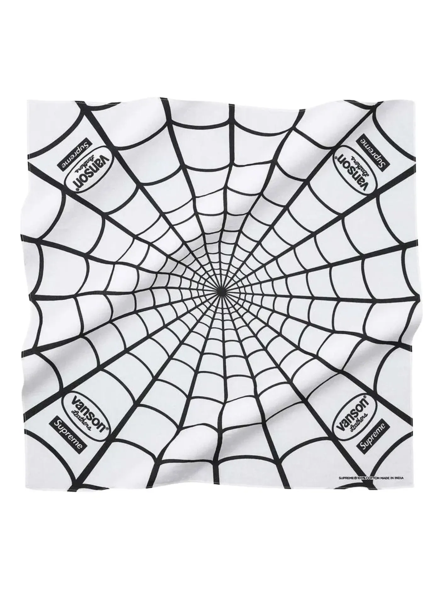 Мужской аксессуар Supreme x Vanson Leathers SS26 Spider-Man Bandana — изображение 1 из 1, белый