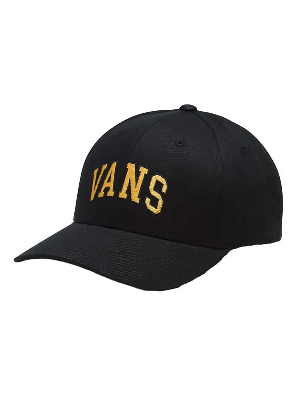 Бейсболка logo structured jockey cap 'black' Vans — изображение 1 из 4, черный/золотистый