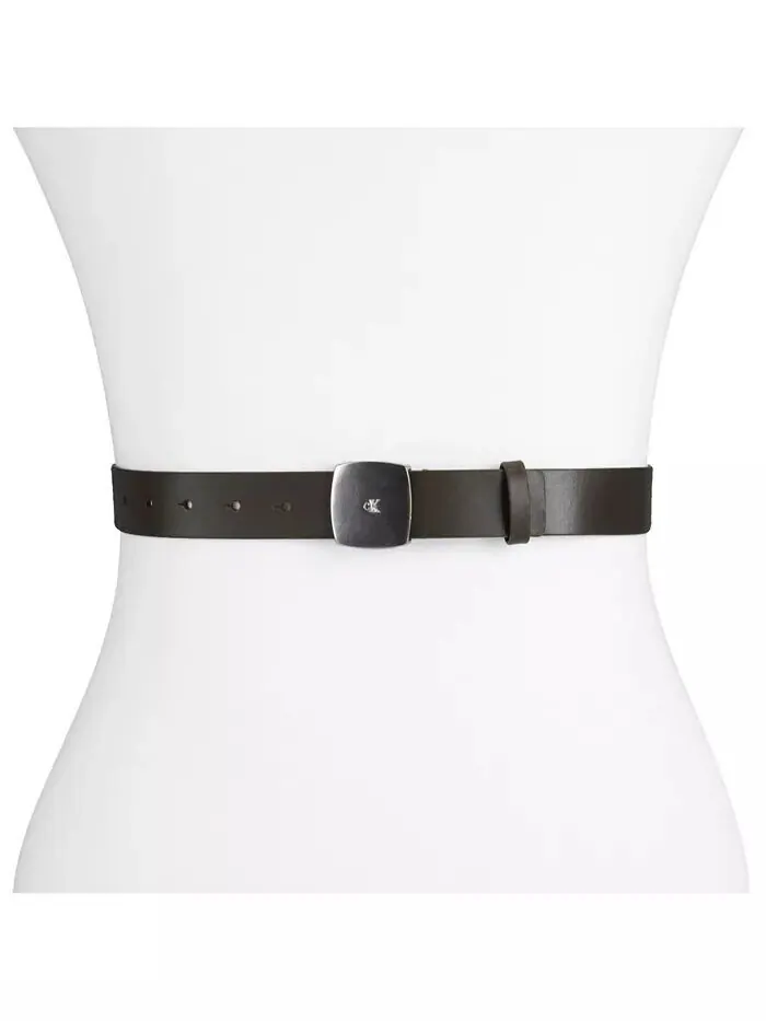 Женский кожаный ремень для брюк с логотипом Micro CK Calvin Klein — изображение 5 из 6, оливковый