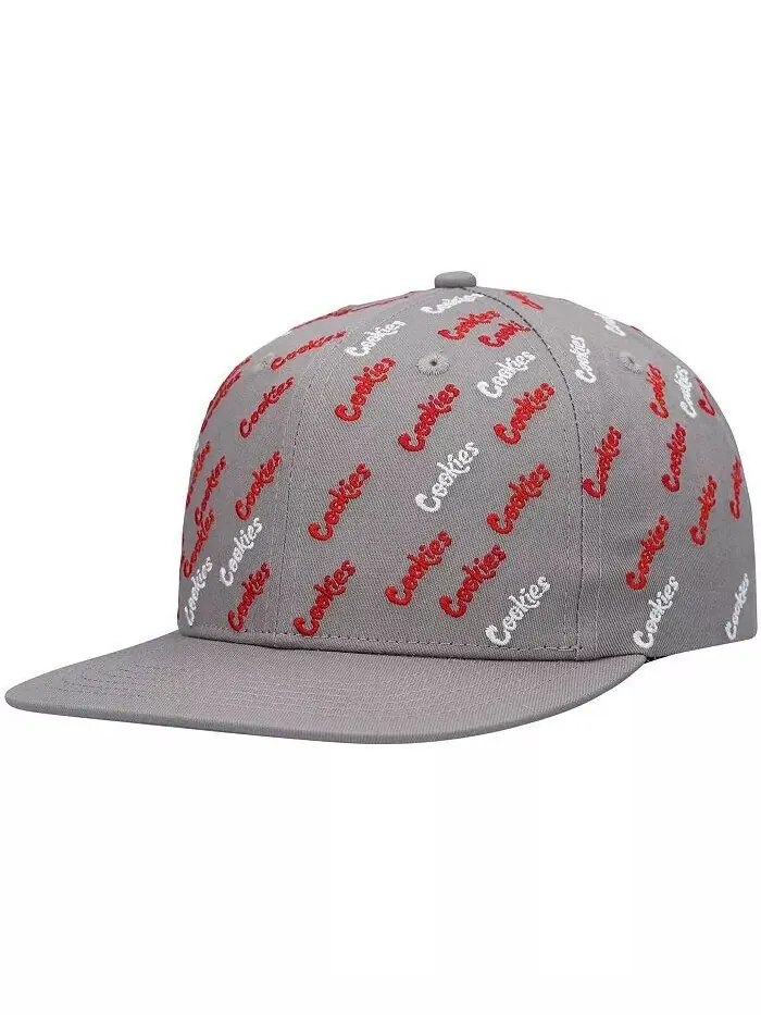 Мужская серая кепка Snapback с принтом Triple Beam Allover Cookies