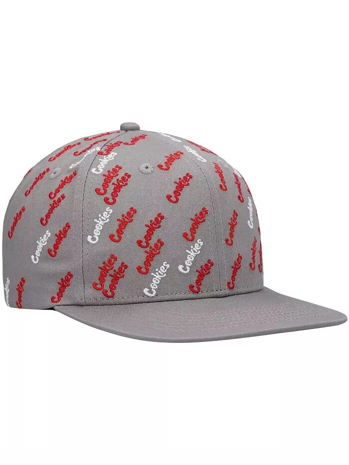 Мужская серая кепка Snapback с принтом Triple Beam Allover Cookies — изображение 2 из 4
