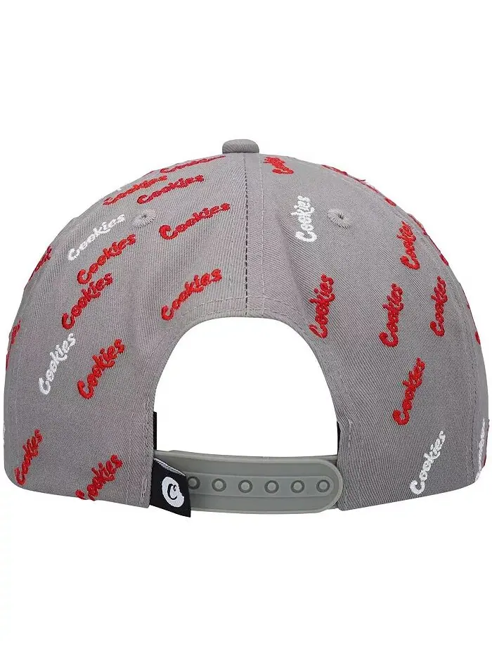 Мужская серая кепка Snapback с принтом Triple Beam Allover Cookies — изображение 3 из 4