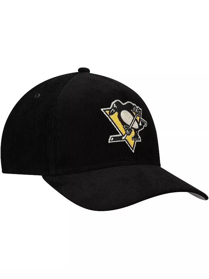 Мужская черная вельветовая шапка Pittsburgh Penguins с регулируемой цепочкой American Needle — изображение 3 из 4
