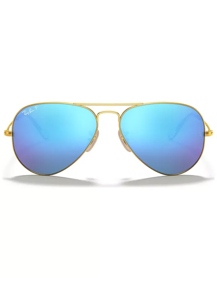 Поляризационные солнцезащитные очки, RB3025 AVIATOR MIRROR Ray-Ban — изображение 2 из 9, синий