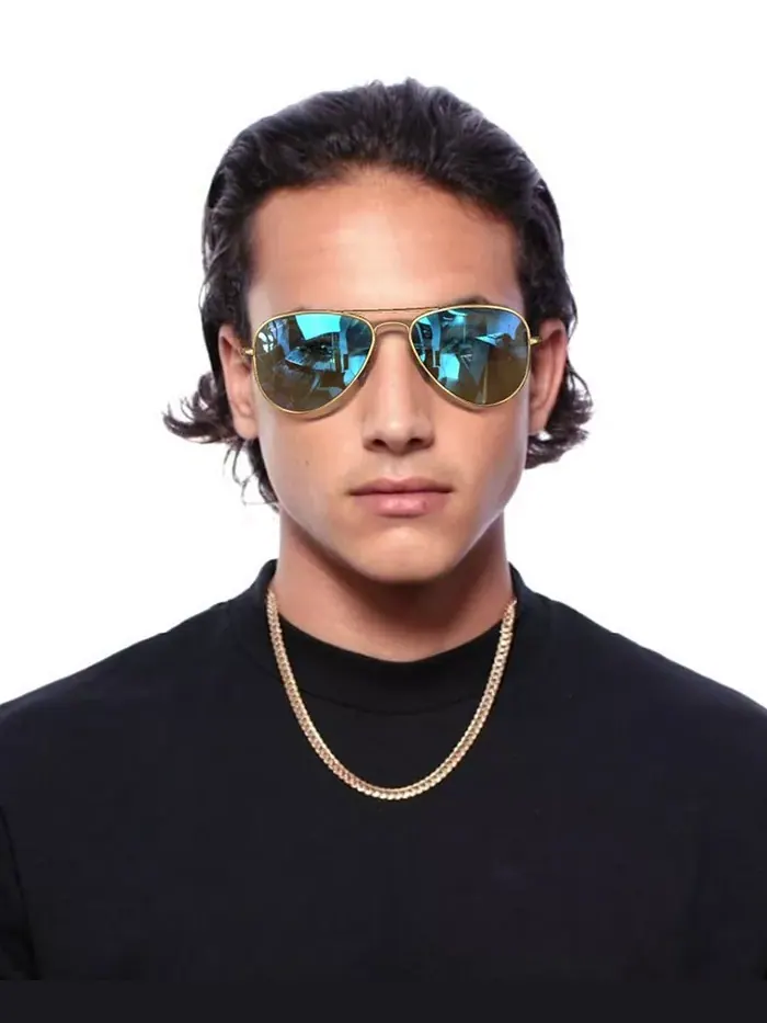 Поляризационные солнцезащитные очки, RB3025 AVIATOR MIRROR Ray-Ban — изображение 9 из 9, синий