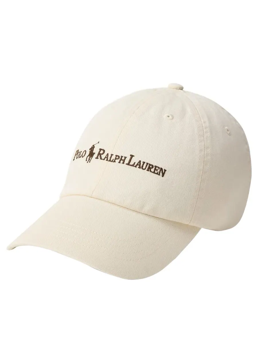 Женская бейсболка из хлопковой саржи Polo Ralph Lauren — изображение 1 из 4, кремовый