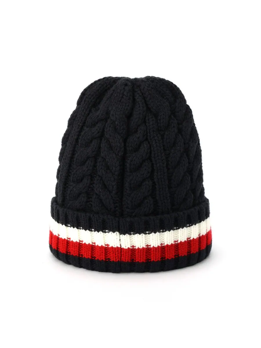 Мужская шапка Cable Global Cuff Beanie Tommy Hilfiger — изображение 2 из 4, голубой
