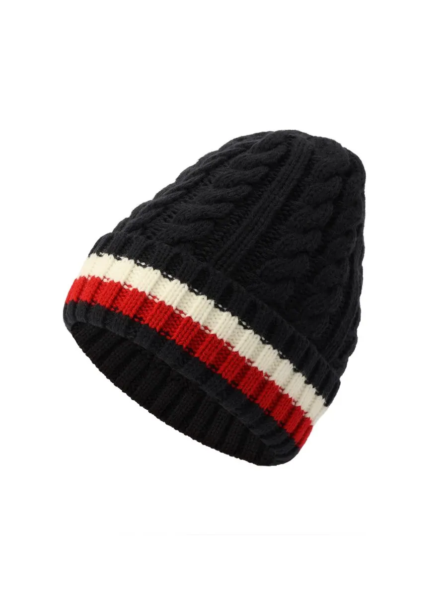 Мужская шапка Cable Global Cuff Beanie Tommy Hilfiger — изображение 3 из 4, голубой