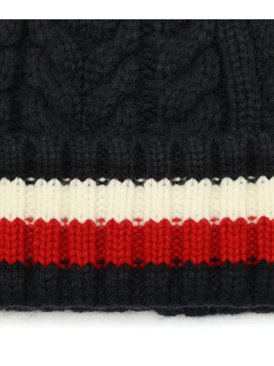 Мужская шапка Cable Global Cuff Beanie Tommy Hilfiger — изображение 4 из 4, голубой