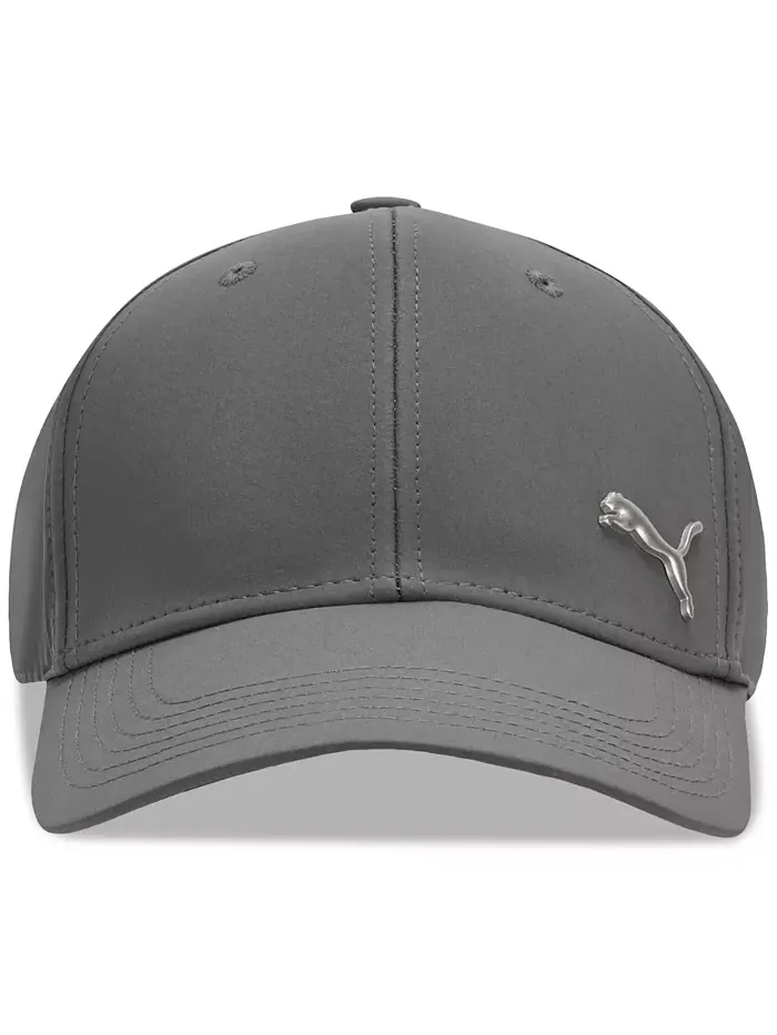 Мужская кепка Alloy с логотипом кота, однотонная, эластичная Puma — изображение 1 из 3, серый