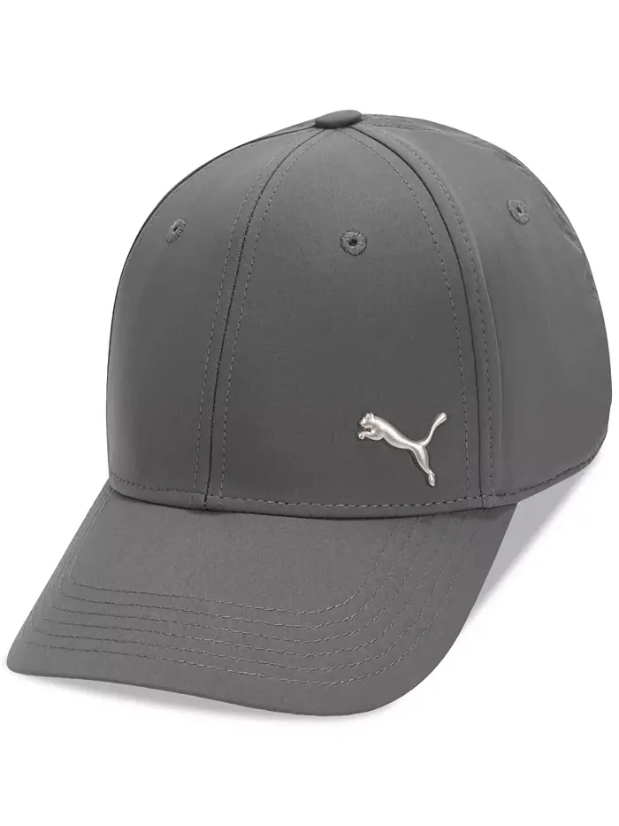 Мужская кепка Alloy с логотипом кота, однотонная, эластичная Puma — изображение 3 из 3, серый