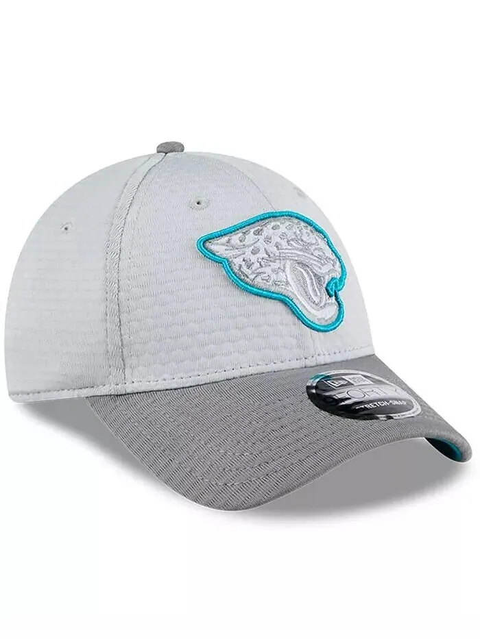 Мужская серая кепка Jacksonville Jaguars 2024 NFL Training Camp 9FORTY Adjustable New Era — изображение 3 из 4