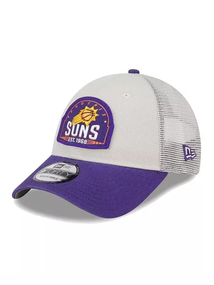 Мужская регулируемая кепка цвета хаки/фиолетового цвета Phoenix Suns Throwback Trucker 9Forty New — зеленый