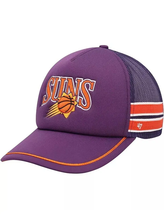Мужская фиолетовая регулируемая кепка Phoenix Suns Sidebrand Stripes Trucker '47 Brand — фиолетовый
