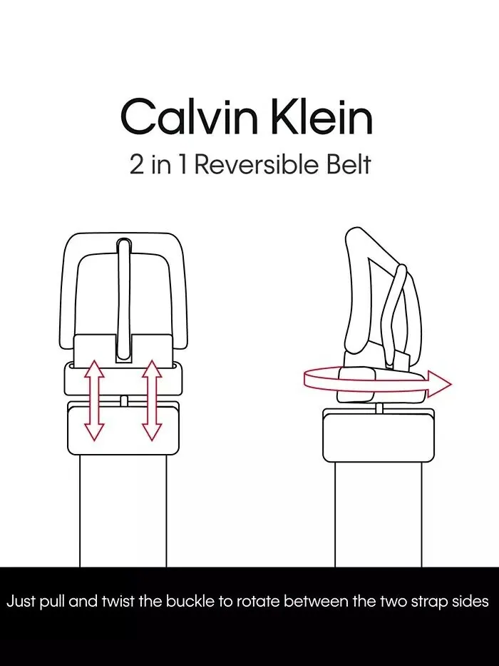 Мужской ремень с микро-логотипом, двусторонний, повседневный Calvin Klein — изображение 14 из 14, черный/черный