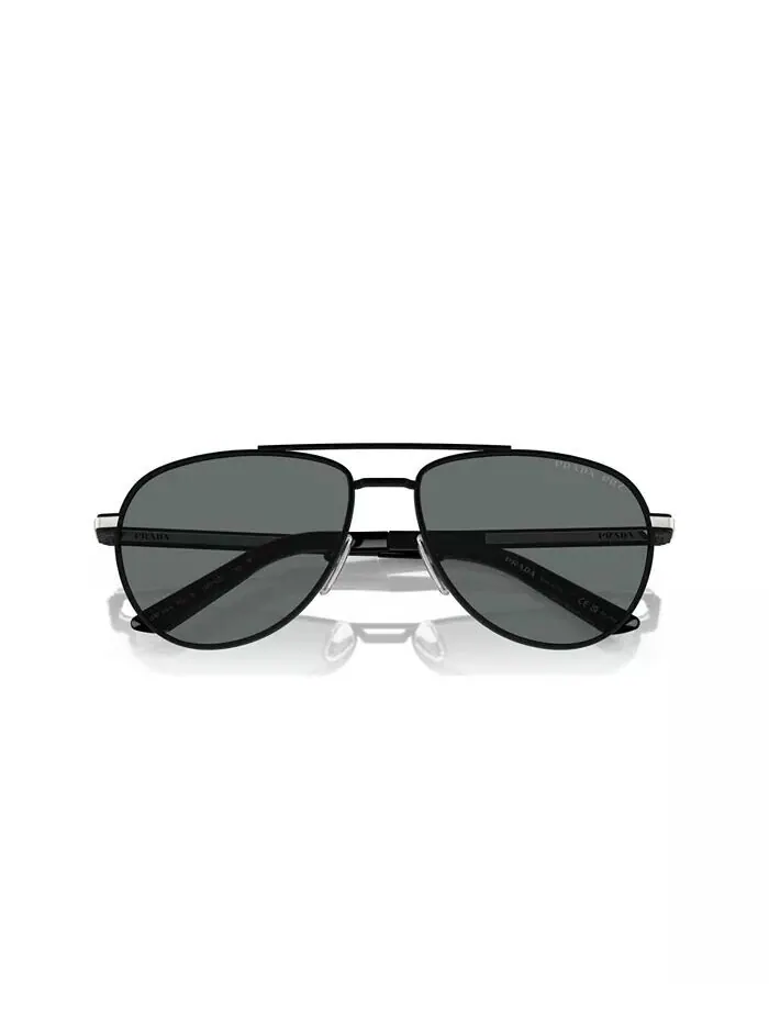 Мужские солнцезащитные очки Iconic Plaque Pilot, PR A54S PRADA — изображение 3 из 6, черный