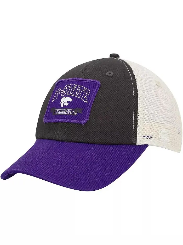 Мужская кепка-кнопка Kansas State Wildcats Objection, угольного цвета Colosseum — изображение 1 из 4