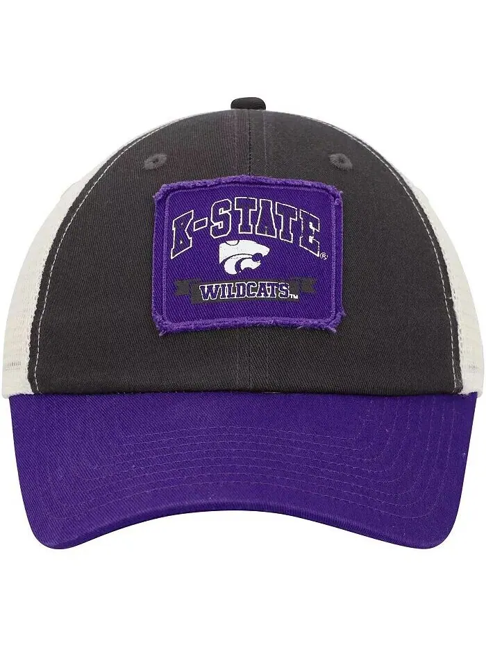 Мужская кепка-кнопка Kansas State Wildcats Objection, угольного цвета Colosseum — изображение 2 из 4