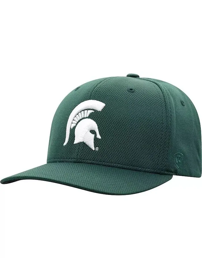 Мужская зеленая кепка с логотипом Michigan State Spartans Reflex Flex Top Of The World — зеленый
