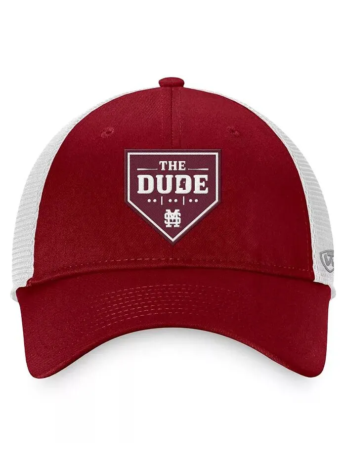 Мужская темно-бордовая бейсболка-кепка дальнобойщика Mississippi State Bulldogs The Dude Home Plate — изображение 2 из 4