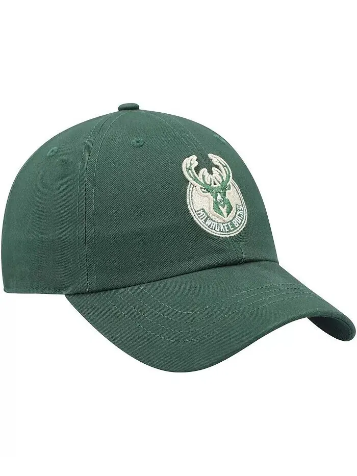 Женская регулируемая кепка с логотипом Hunter Green Milwaukee Bucks Miata Clean Up '47 Brand — изображение 3 из 4, зеленый