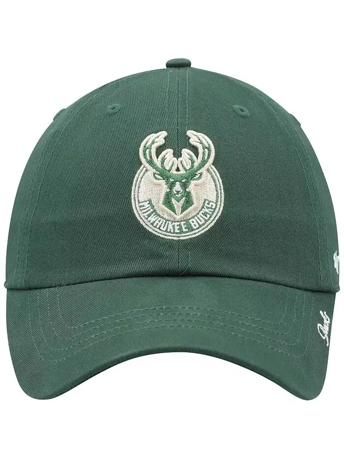 Женская кепка Hunter Green Milwaukee Bucks Miata Clean Up Logo Adjustable '47 Brand — изображение 2 из 4