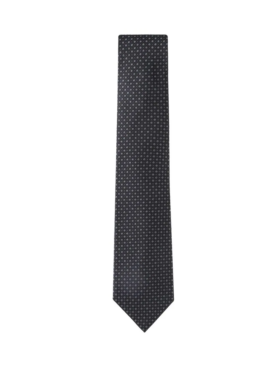 Мужской галстук Peyton Neat Pattern Tommy Hilfiger — изображение 2 из 5, черный