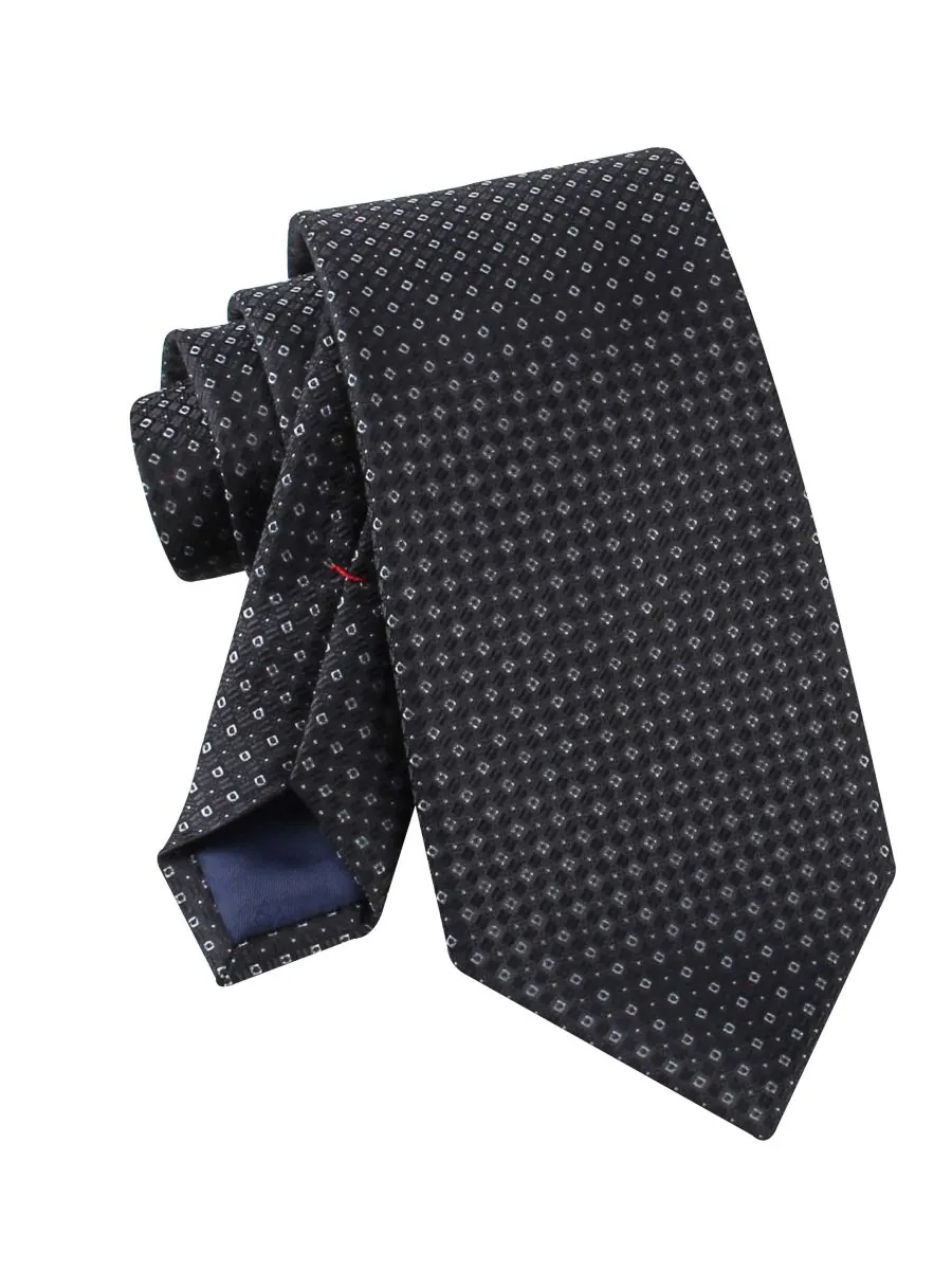 Мужской галстук Peyton Neat Pattern Tommy Hilfiger — изображение 4 из 5, черный