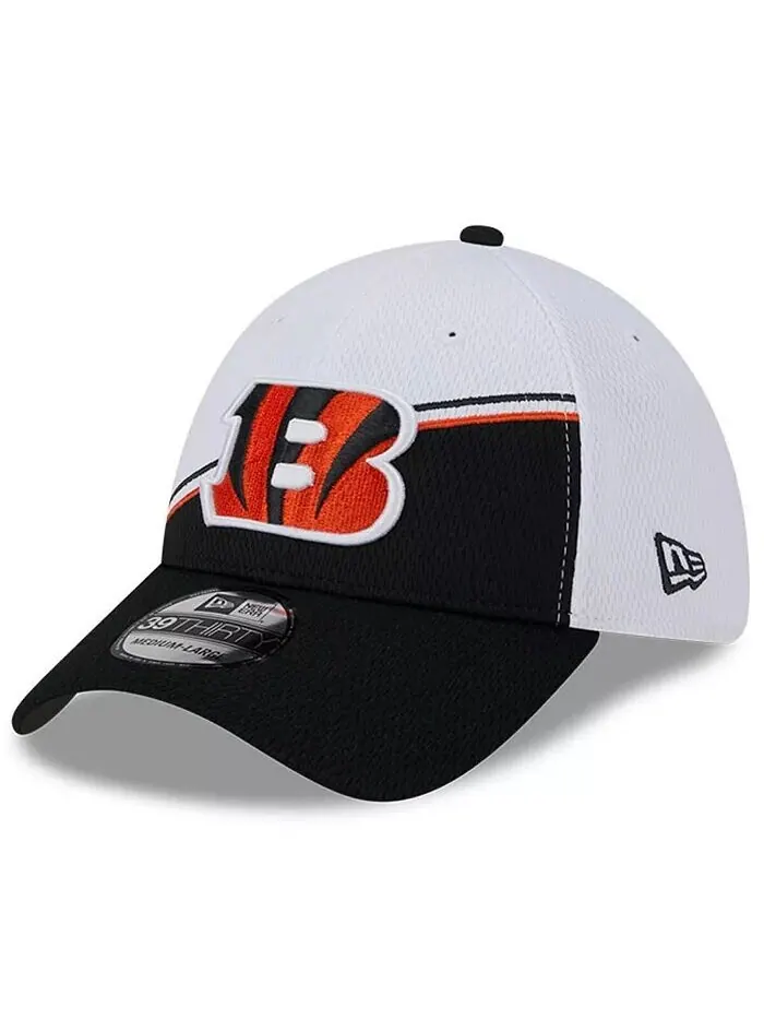Мужская бело-черная кепка Cincinnati Bengals 2023 Sideline 39THIRTY Flex Hat New Era — изображение 4 из 4, белый черный