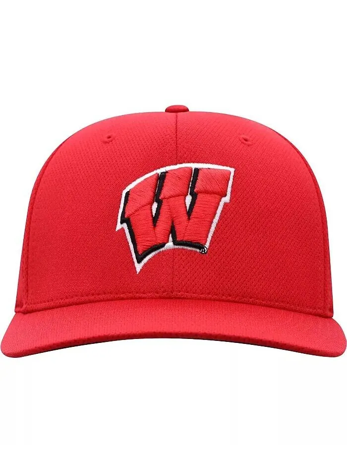 Мужская красная шапка Wisconsin Badgers Reflex Logo Flex Top of the World — изображение 2 из 4