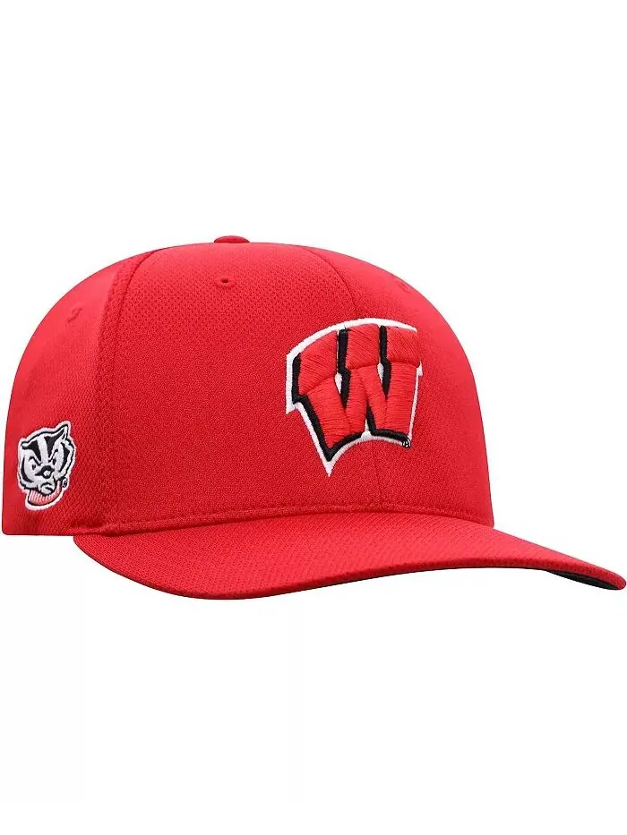 Мужская красная шапка Wisconsin Badgers Reflex Logo Flex Top of the World — изображение 3 из 4
