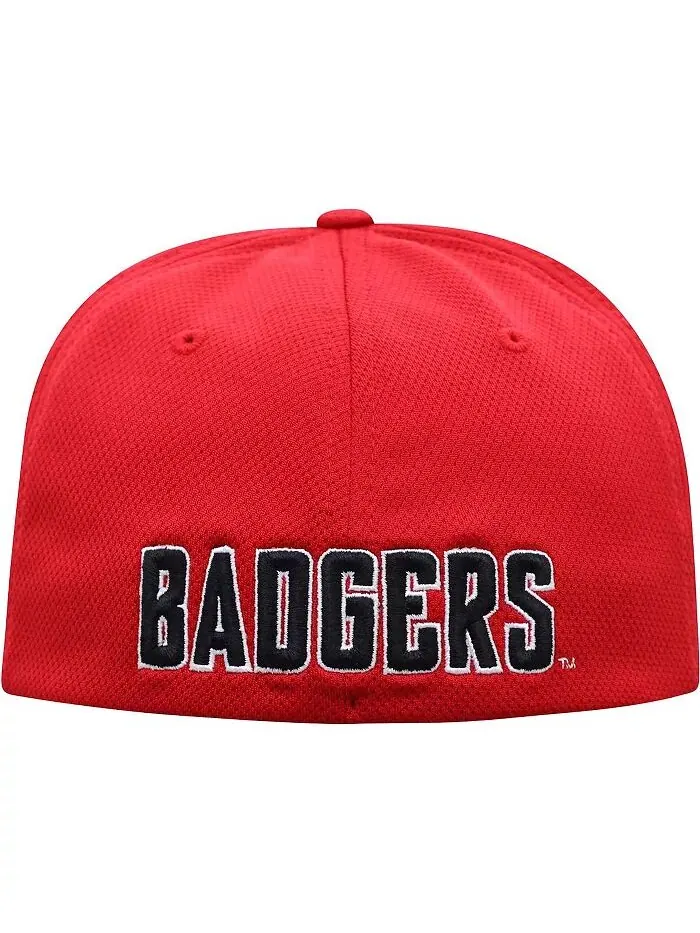 Мужская красная шапка Wisconsin Badgers Reflex Logo Flex Top of the World — изображение 4 из 4
