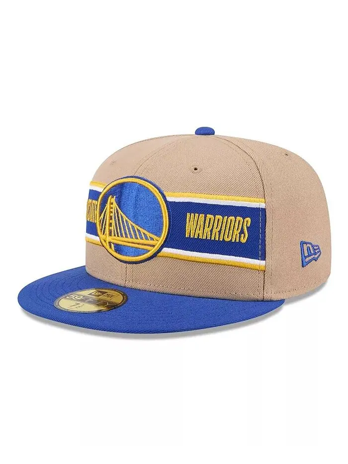 Мужская кепка Tan/Royal Golden State Warriors 2024 NBA Draft 59FIFTY Fitted New Era
