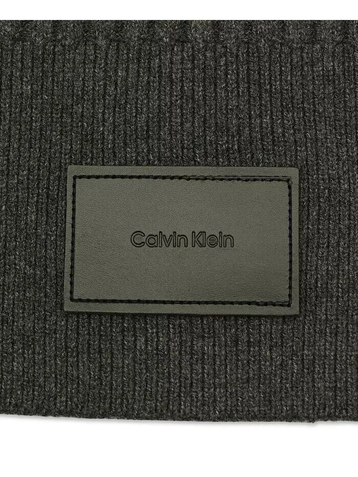 Мужской шарф из смешанной вязки Calvin Klein — изображение 3 из 6, темно-серый