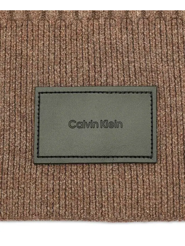 Мужской шарф из смешанной вязки Calvin Klein — изображение 3 из 5, трюфель