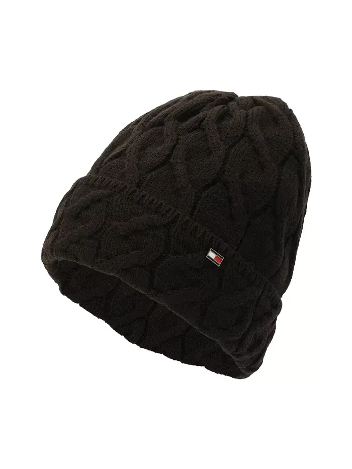 Мужская шапка с широкой косой резинкой Tommy Hilfiger — изображение 2 из 4, черный