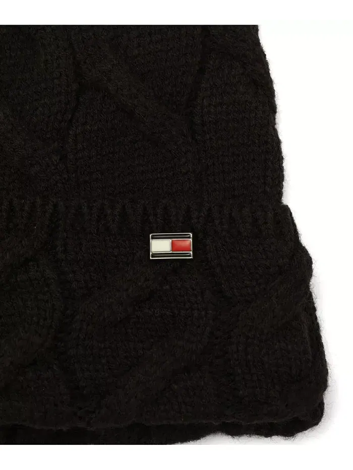 Мужская шапка с широкой косой резинкой Tommy Hilfiger — изображение 4 из 4, черный
