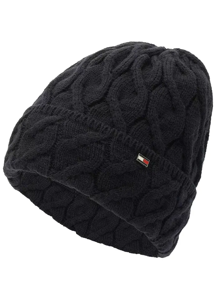 Мужская шапка с широкой косой резинкой Tommy Hilfiger — изображение 2 из 4, синий