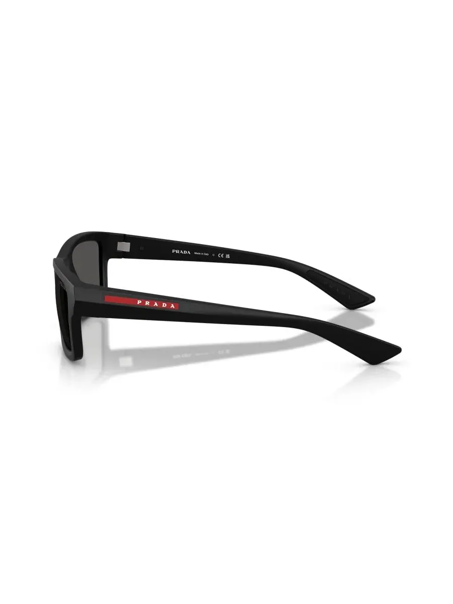 Мужские солнцезащитные очки с геометрическим рисунком, PS B10S Prada Linea Rossa — изображение 3 из 6, черный