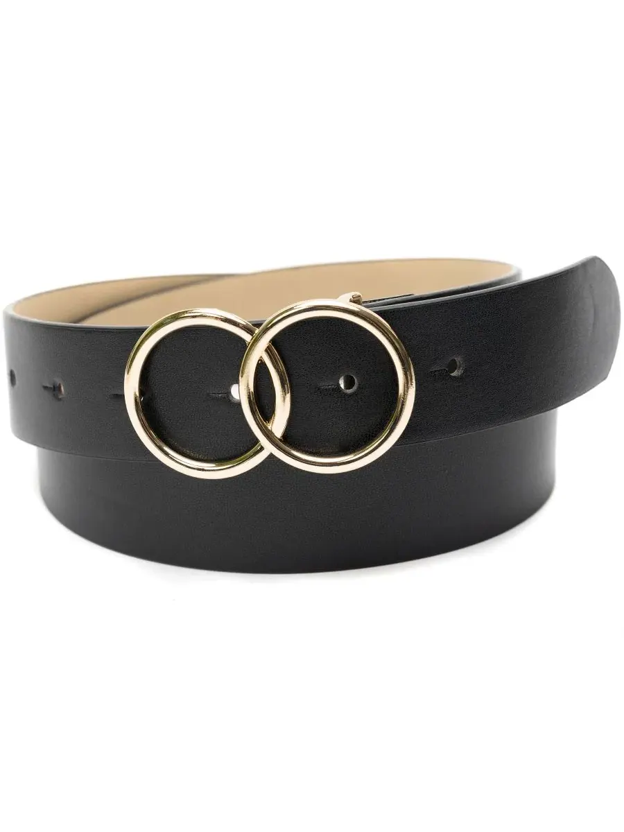 Комплект из 3 широких ремней с пряжками, модель 3-For-1 Wide Belt Set Vince Camuto — изображение 3 из 5, черный/коньячный