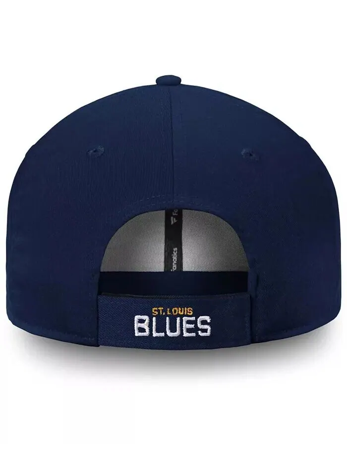 Мужская темно-синяя регулируемая шляпа Fanatics Branded St. Louis Blues Core Authentic Nhl Apparel — изображение 4 из 4