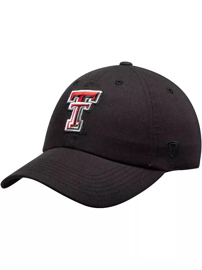 Мужская черная регулируемая шляпа с логотипом Texas Tech Red Raiders Primary Top Of The World — черный