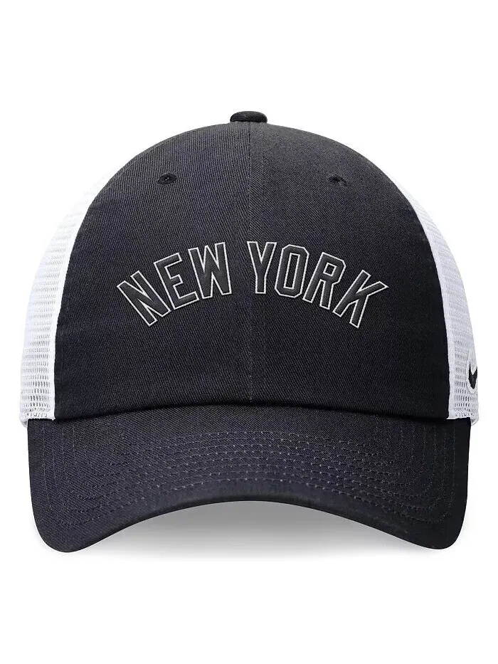 Мужская темно-синяя регулируемая шляпа New York Yankees Evergreen Wordmark Trucker Nike — изображение 2 из 4, темно-синий
